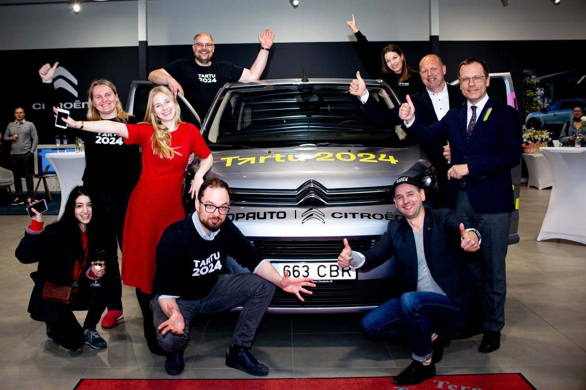 Euroopa kultuuripealinn Tartu 2024 meeskond Topauto Tartult saadud Citroën ë-SpaceTourer bussiga