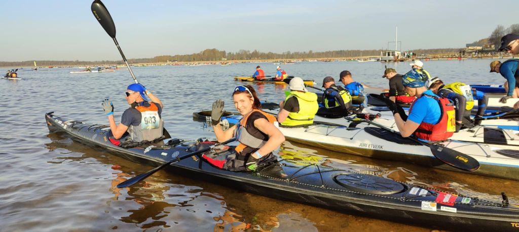 Tuuli Tomingas ja Indrek Tobreluts hetk enne Võhandu maratoni strati