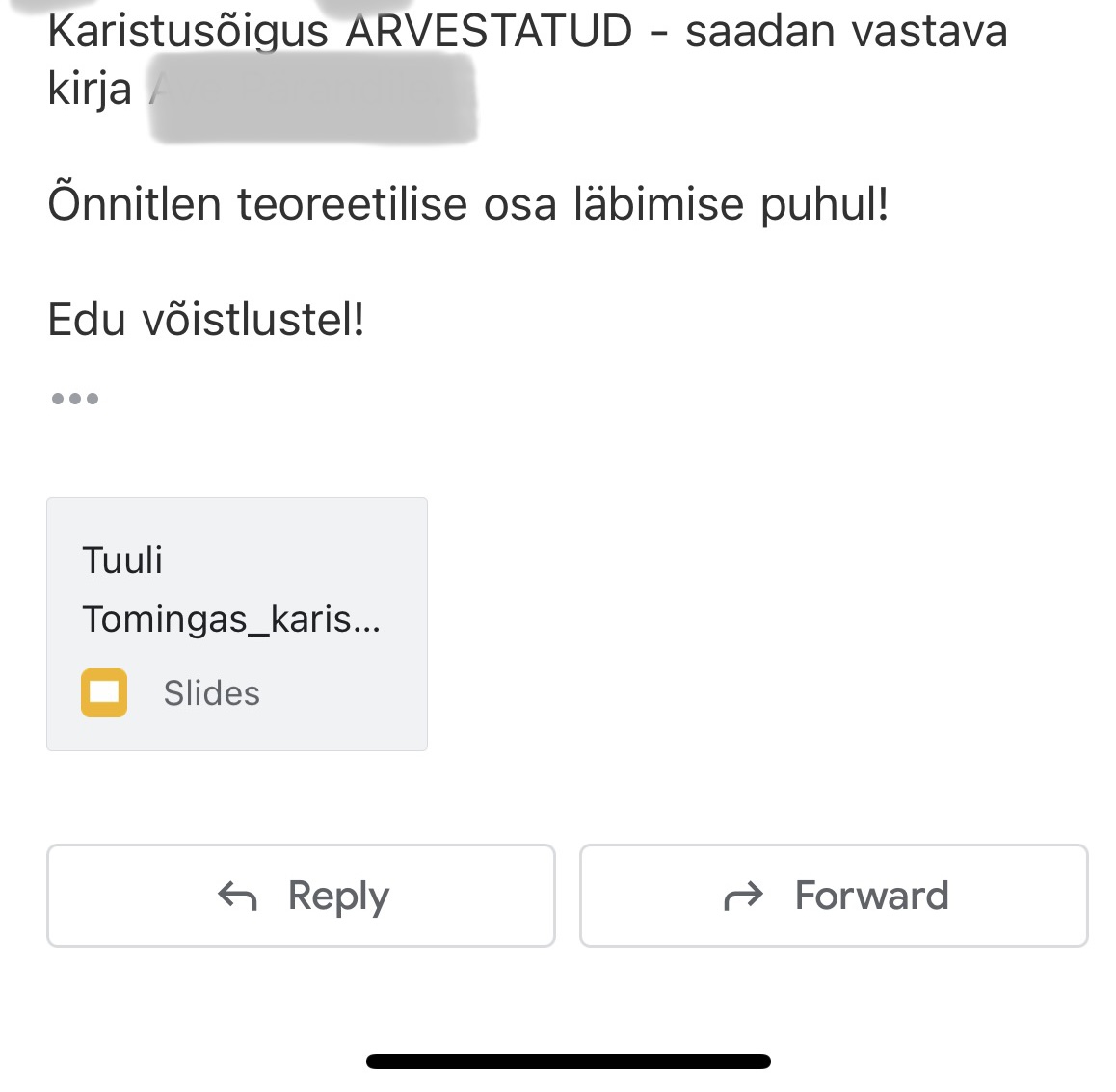 Tuuli Tomingas sai koolis karistusõiguse aine arvestatud_Tuuli blogi