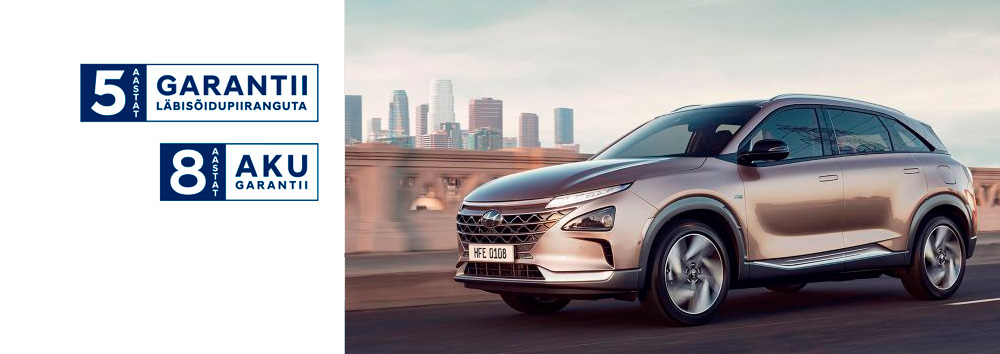 Hyundai NEXO | 5-aastane läbisõidupiiranguta garantii, liitiumioon-polümeerakule garantii 8 aastat