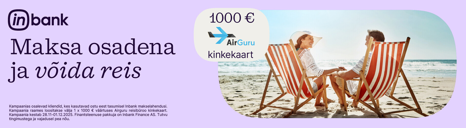Maksa osadena ja võida reis! Maksa osadena ja võida reis!