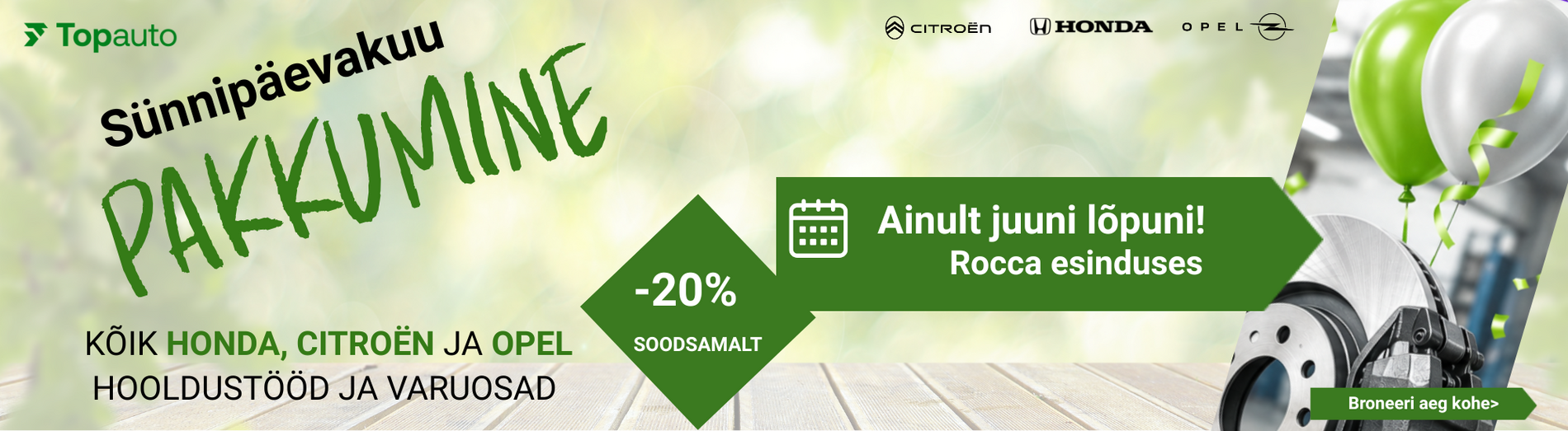 Topauto sünnipäevakuu sooduspakkumine Roccas