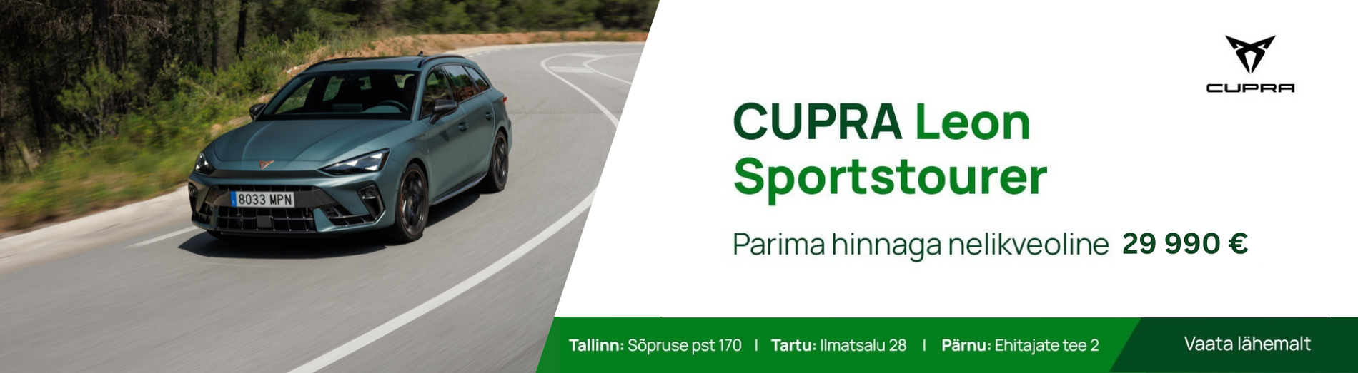 CUPRA Leon Sportstourer. Parima hinnaga nelikveoline 29 990€